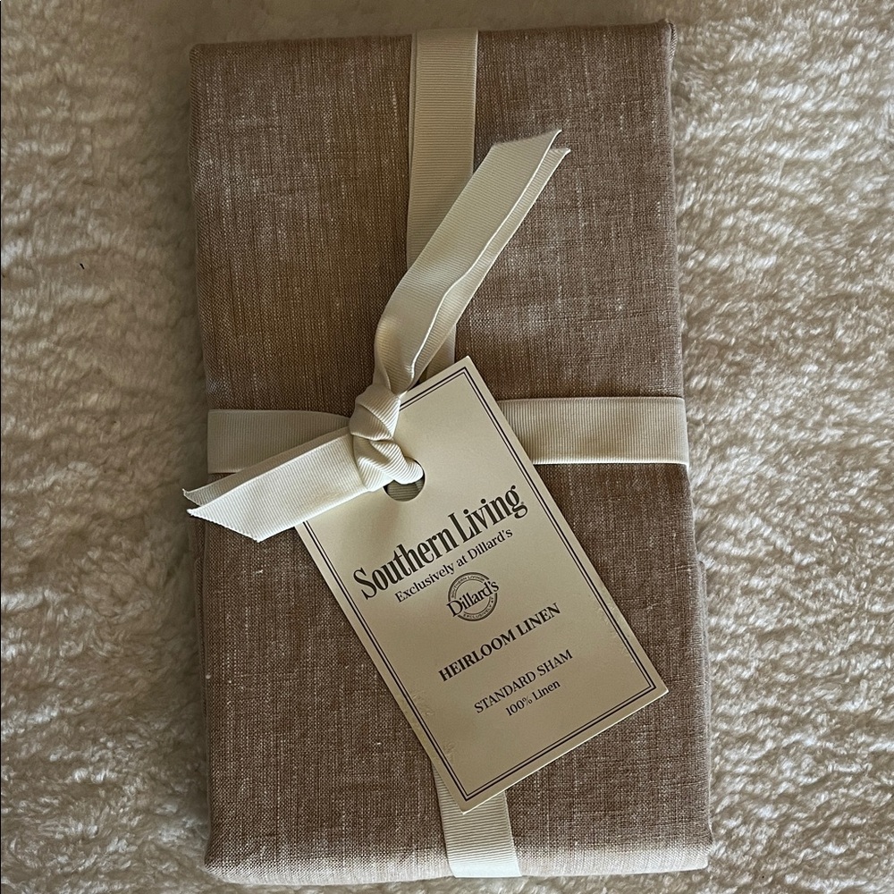 Southern Living Linen Standard Sham in Taupe NWT